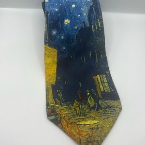 Van Gogh Starry Night 100% silk imported fabric tie made in the U.S.A